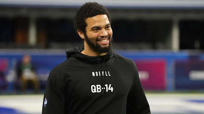 Former USC quarterback Caleb Williams at the NFL Combine